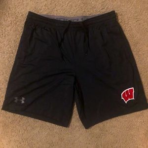 Wisconsin Badgers NCAA Under Armour Heat Gear Athletic Shorts